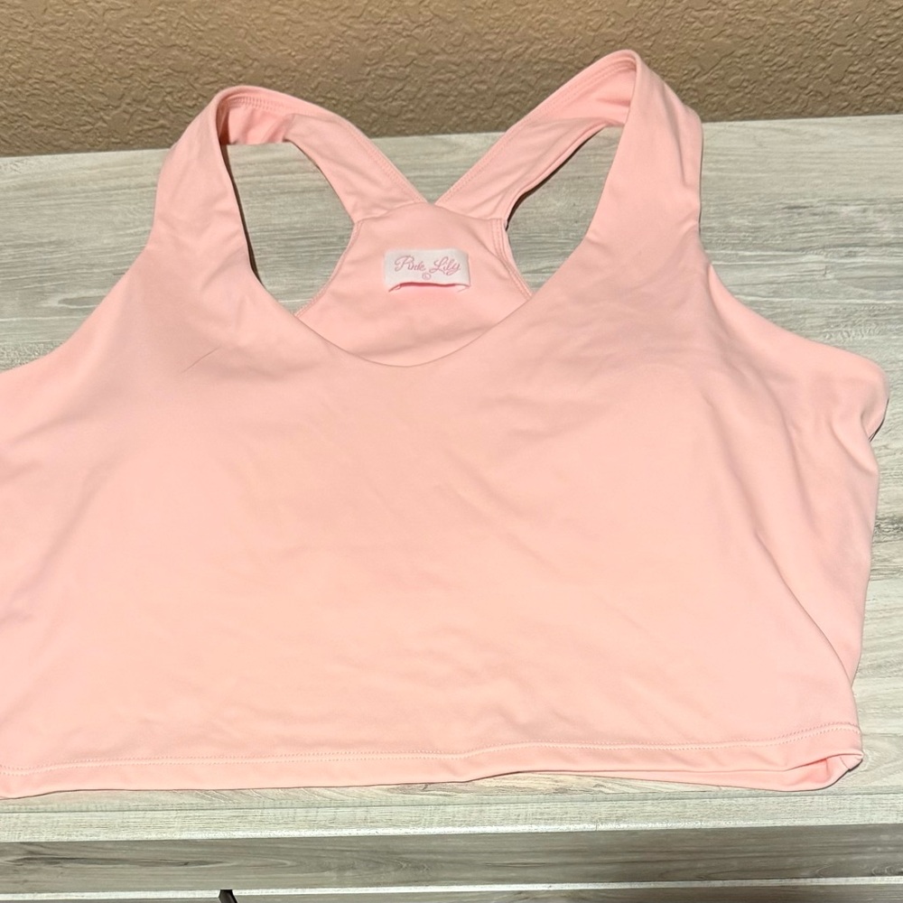 Pink Lily Head Start Pink V-Shaped Active Top - Picture 2 of 4